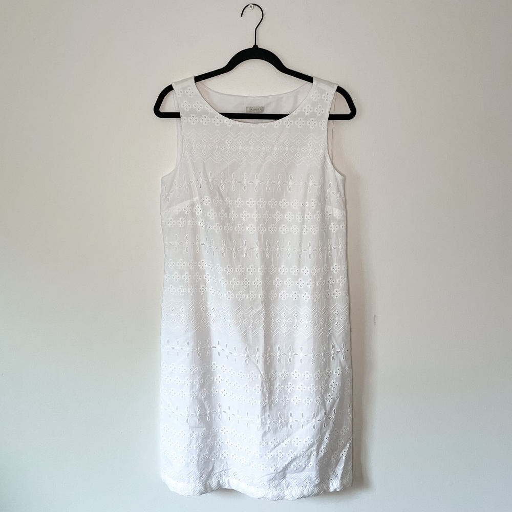 Talbots White Sleeveless Dress